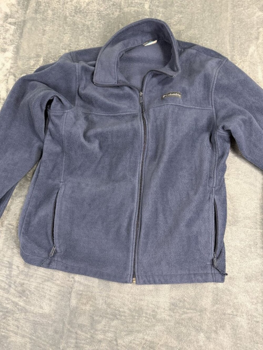 Columbia Mens Navy Blue Full-Zip Fleece Jacket Large